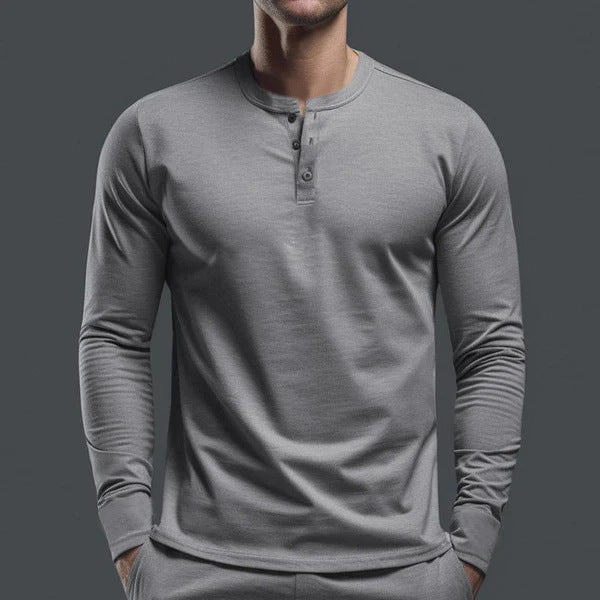 Men's long-sleeve shirt with button placket and slim fit Mune Fashion