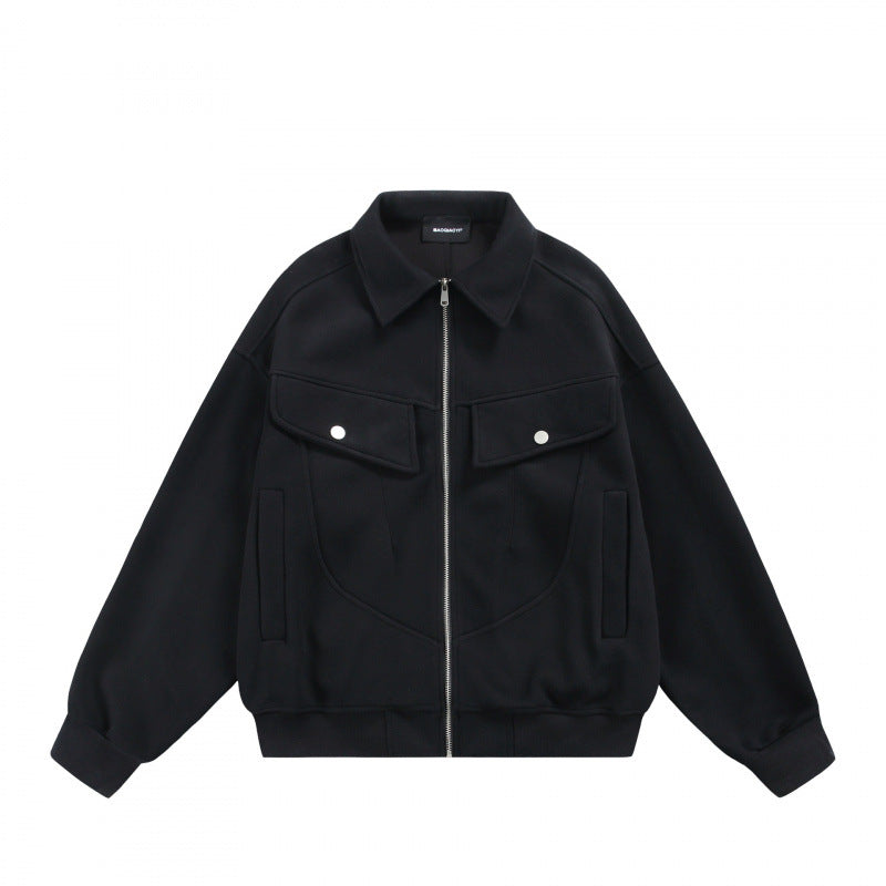 Unisex Zip Sweat Jacket with Patch Chest Flaps and Ribbed Hem Mune Fashion