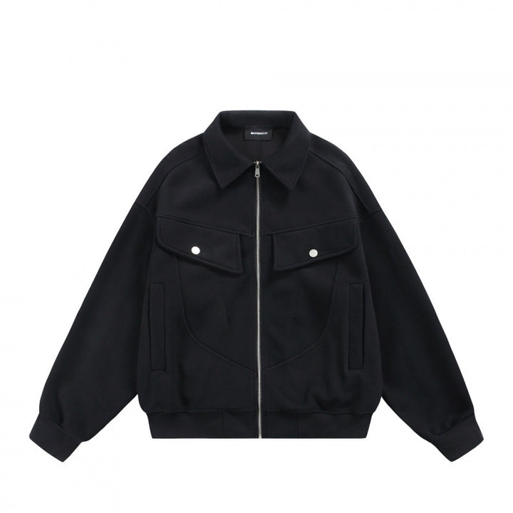 Unisex Zip Sweat Jacket with Patch Chest Flaps and Ribbed Hem Mune Fashion