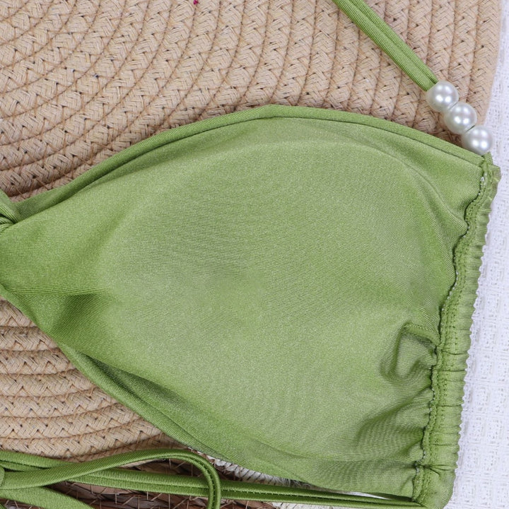 Women's bandeau bikini with elegant pearl strings Mune Fashion