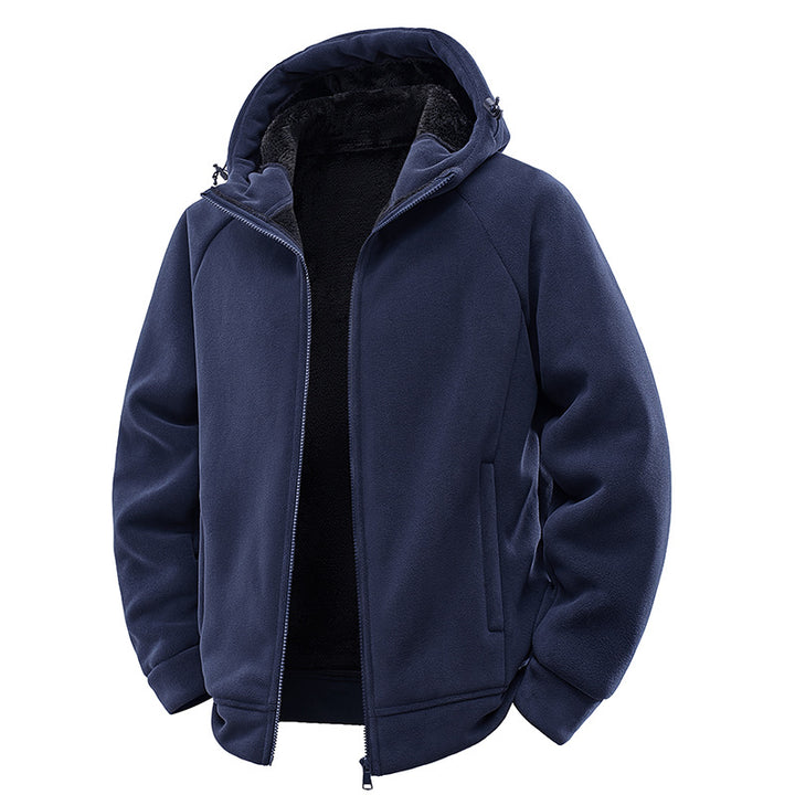 Men's Padded Hooded Fleece Jacket with Teddy Lining and Full-Length Zip Mune Fashion