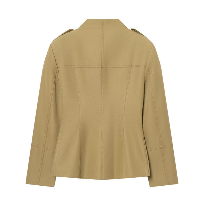 Women’s utility jacket with stand-up collar, flap pockets and shoulder epaulettes Mune Fashion