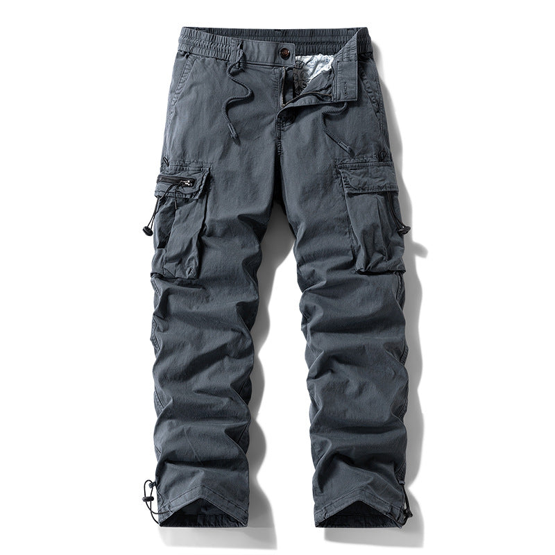 Men's Robust Cargo Pants in Tactical Utility Style with Elastic Waistband and Multi-Pockets Mune Fashion