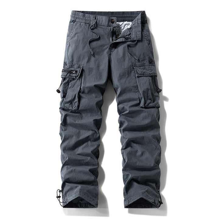 Men's Robust Cargo Pants in Tactical Utility Style with Elastic Waistband and Multi-Pockets Mune Fashion