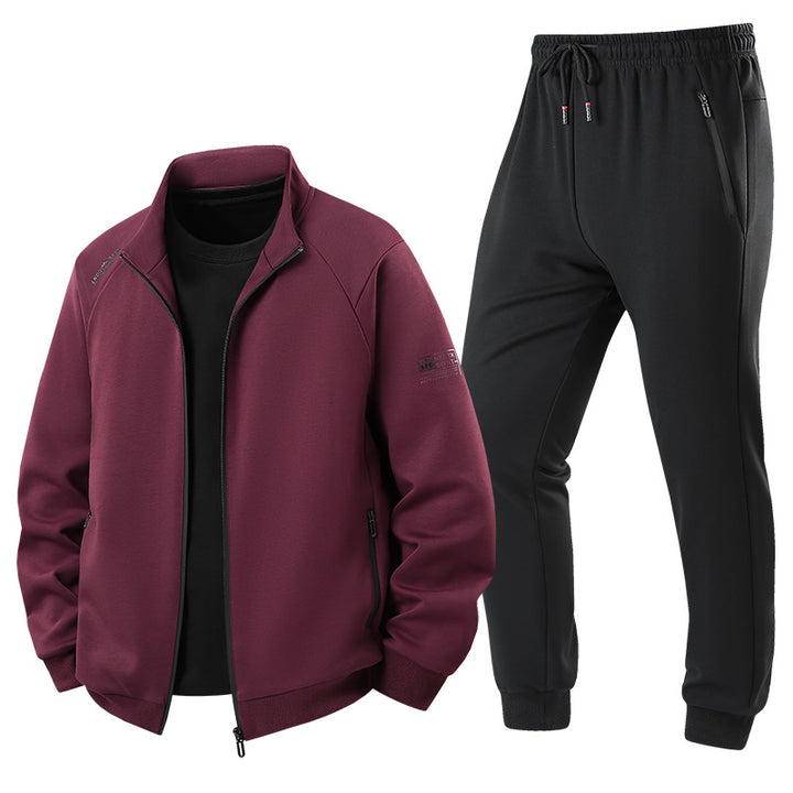 Men's Lightweight Casual Training Suit Set with Zip Jacket, Elastic Waistband & Zip Pockets Mune Fashion