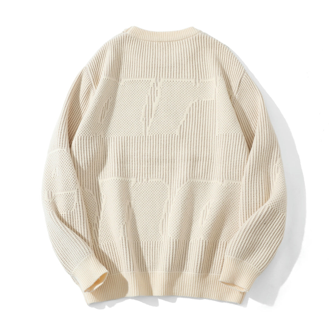 Unisex Structured Oversize Round Neck Sweater with Panel Knit Mune Fashion