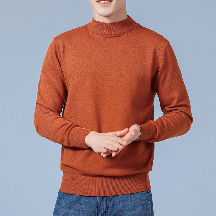 Men's Fine Mockneck Sweater made of high-quality fine knit with ribbed finishes Mune Fashion