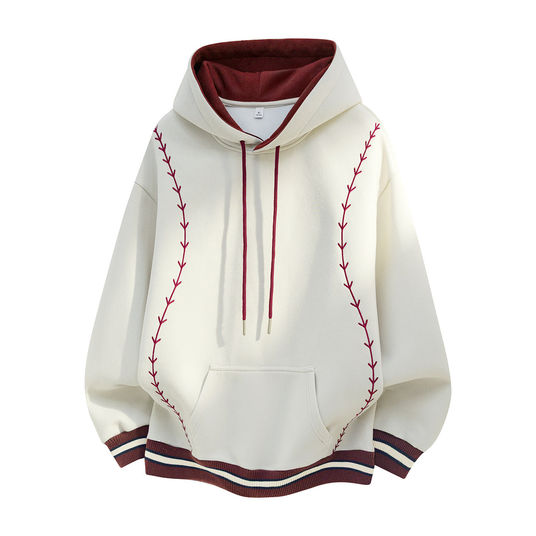 Women's Oversized Hoodie with Embroidered Vines and Contrast Details Mune Fashion