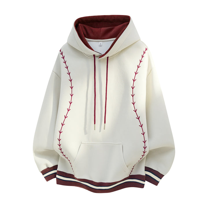 Women's Oversized Hoodie with Embroidered Vines and Contrast Details Mune Fashion