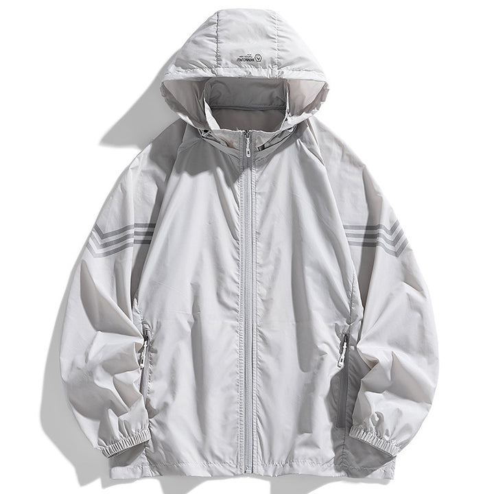 Men's Lightweight Windbreaker Jacket with Hood and Practical Pockets Mune Fashion
