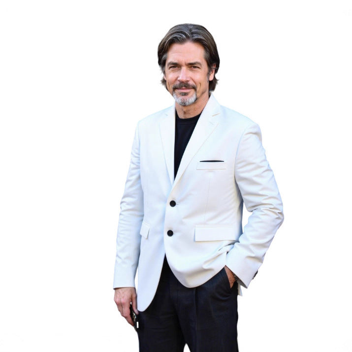 Men's tailored business blazer made of stretch fabric with chest pocket and slim silhouette Mune Fashion