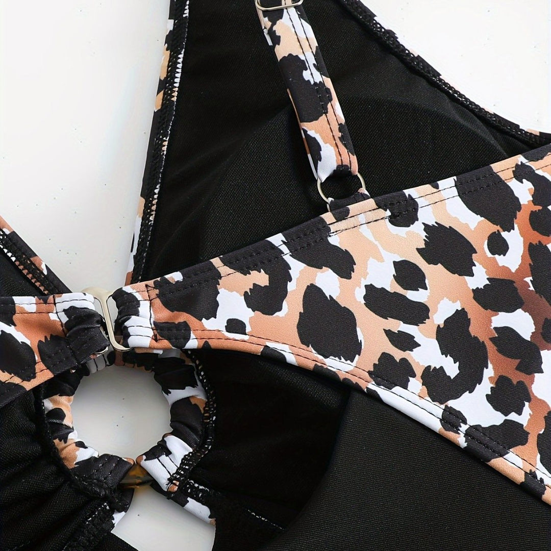 Women One-Piece Swimsuit with Animal Print Mune Fashion