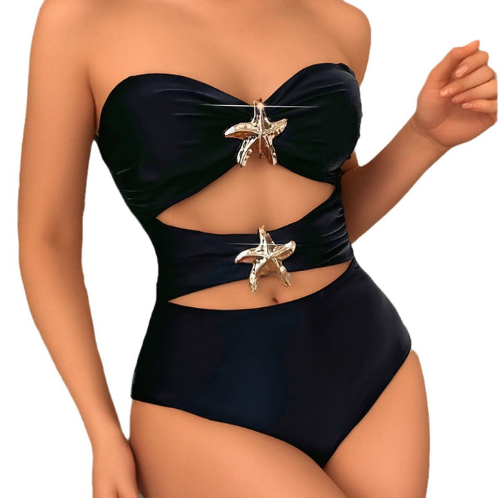 Ladies High-cut Swimsuit with Decorative Shell Pendants Mune Fashion