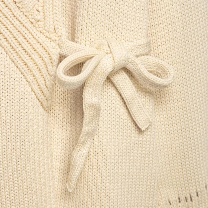 Ladies Wrap Knit Cardigan with Shawl Collar and Tie Belt Mune Fashion