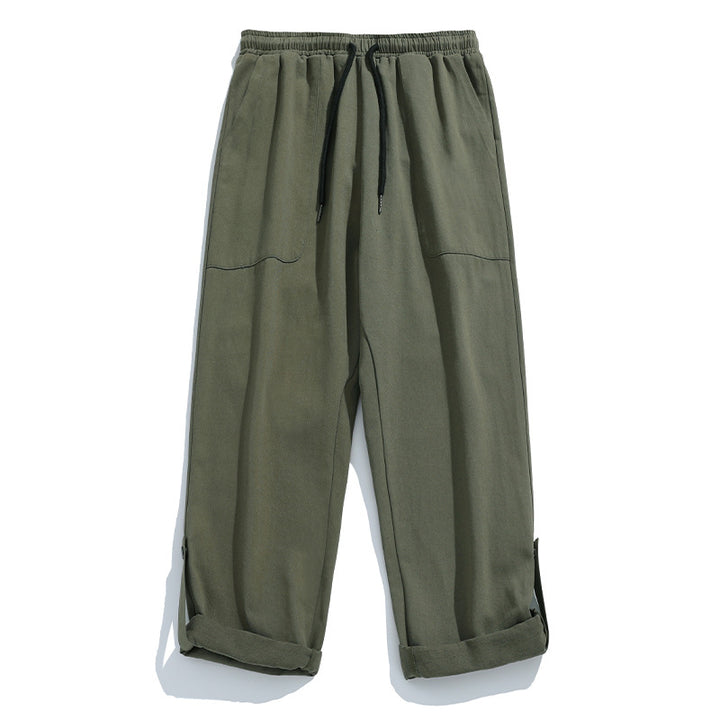 Unisex locker cut cotton mix leisure pants with elastic waistband, drawstring and patch pockets Mune Fashion