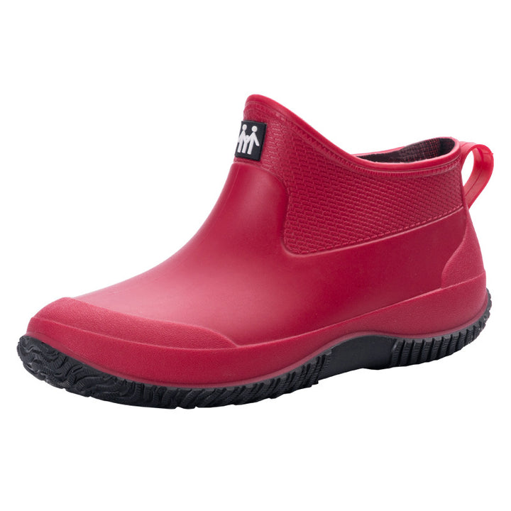 Men's Short Waterproof Rubber Boot with Non-Slip Profile Sole Mune Fashion