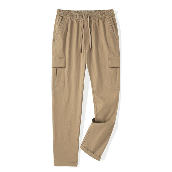 Men's Cargo Jogging Pants with Elastic Waistband, Drawstring, and Flap Pockets Mune Fashion