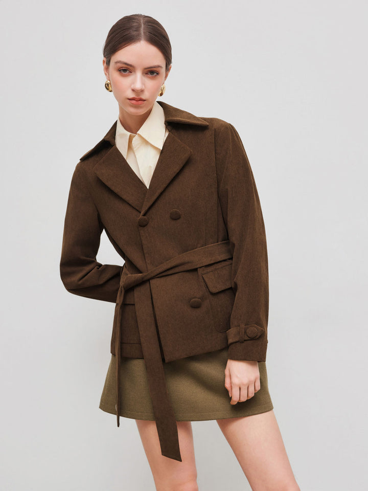 Women's Stylish Waist Short Coat Mune Fashion