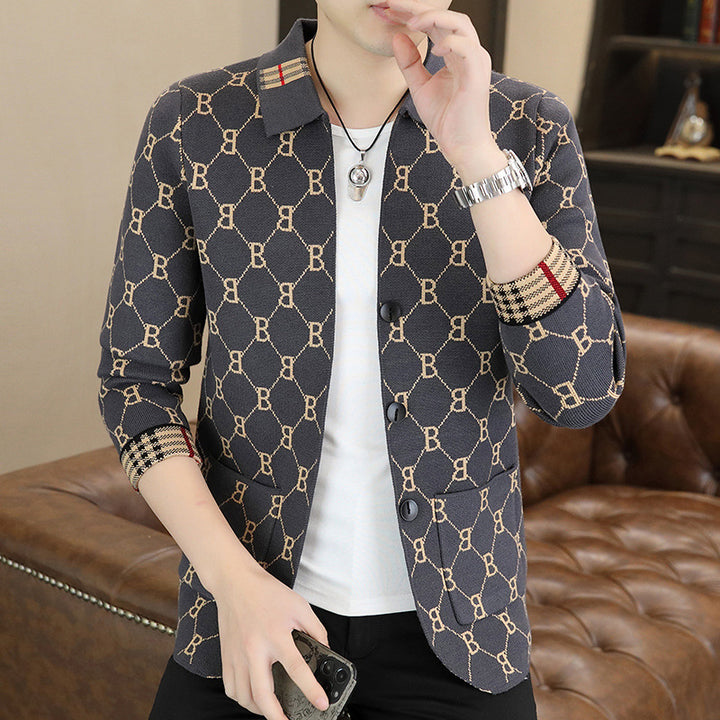 Men's Fashionable Cardigan with Textured Pattern Mune Fashion