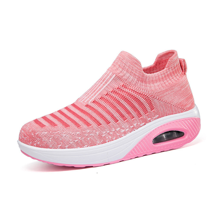 Women's knitted slip-on walking sneakers with anatomical pronation support, air-cushioned midsole, and sock-like shaft Mune Fashion