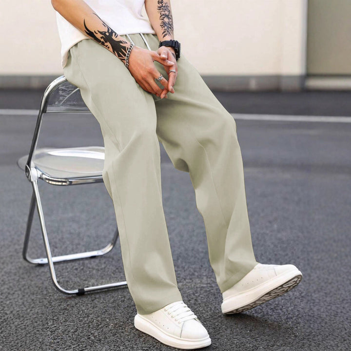 Men's fashionable leisure pants with loose fit and elastic waistband Mune Fashion