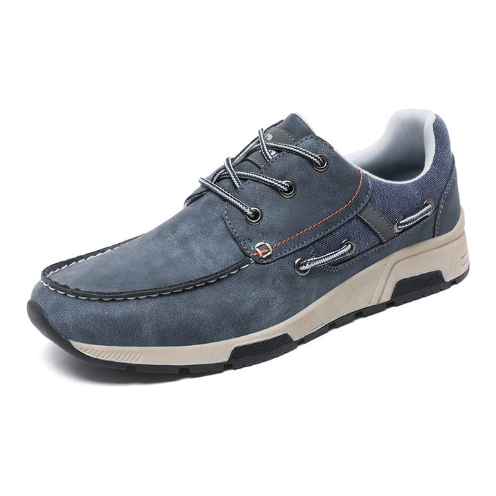 Men's moccasin-inspired city sneaker with profiled rubber sole and padded heel collar Mune Fashion