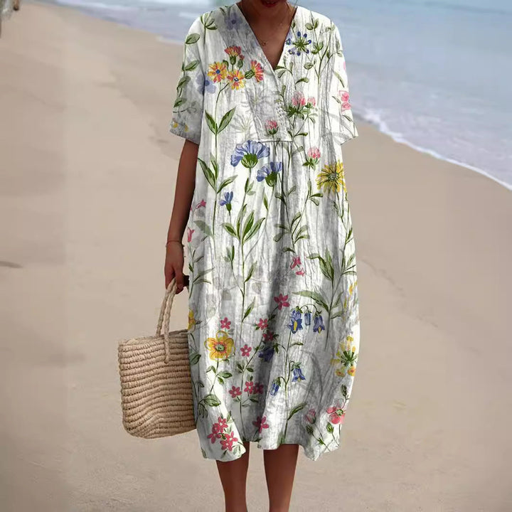 Hannah - Colorful Summer Dress With Flowers