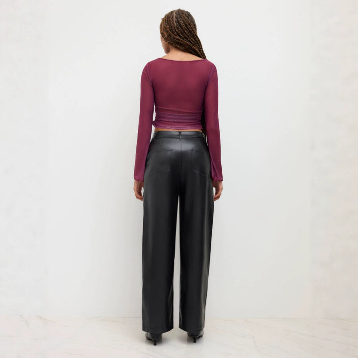 Women's Elegant Faux Leather Pants Mune Fashion