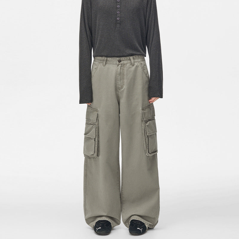 Men's cargo pants with wide cut and large side pockets Mune Fashion