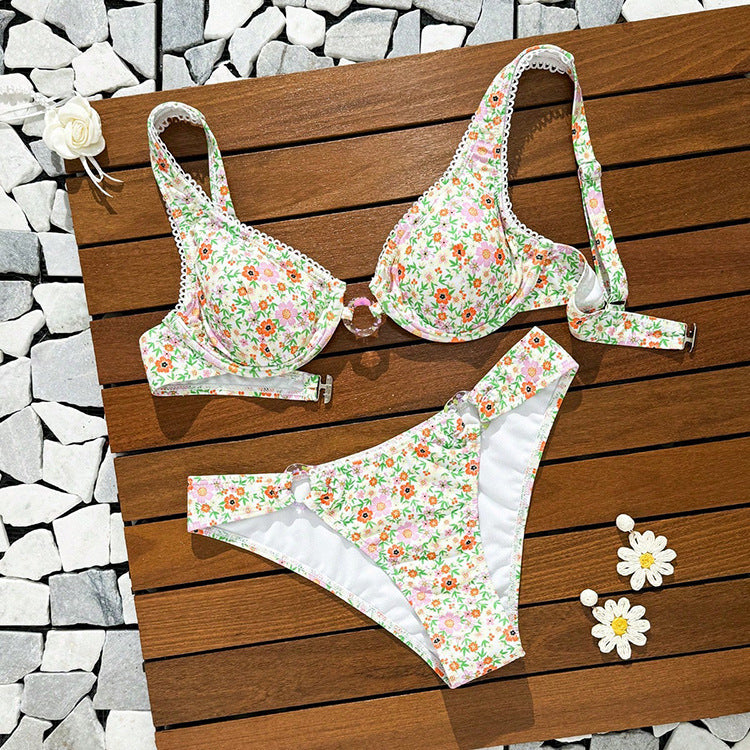Ladies Triangle Bikini Set with decorative ring details Mune Fashion