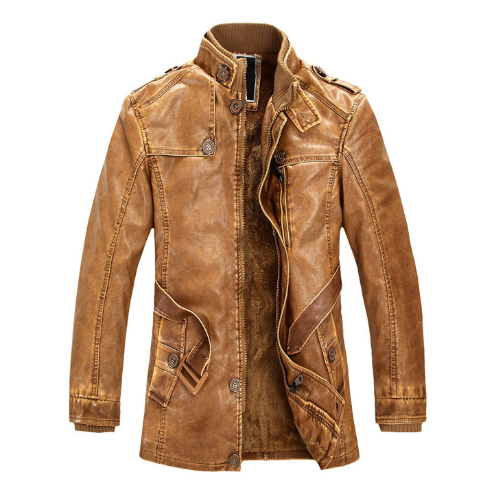Men's denim military jacket with teddy lining and multifunctional pockets Mune Fashion