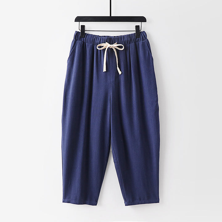 Women Casual Jogging Pants with Drawstring and Wide Leg Mune Fashion