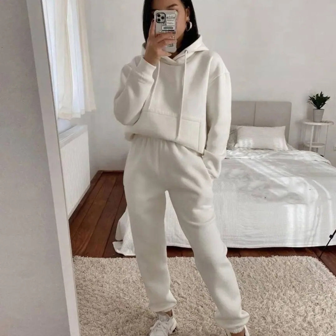 Women's cozy oversized hoodie and high-waist jogging pants set Mune Fashion