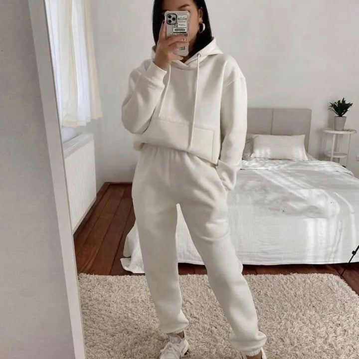 Women's cozy oversized hoodie and high-waist jogging pants set Mune Fashion