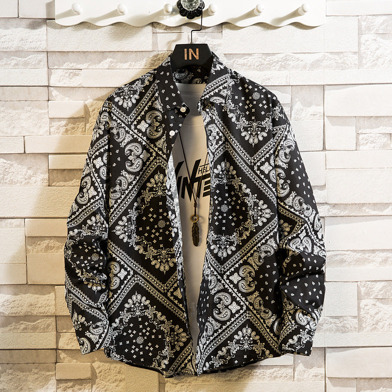 Men's patterned casual shirt with Kent collar, full button placket and lightweight cotton blend Mune Fashion