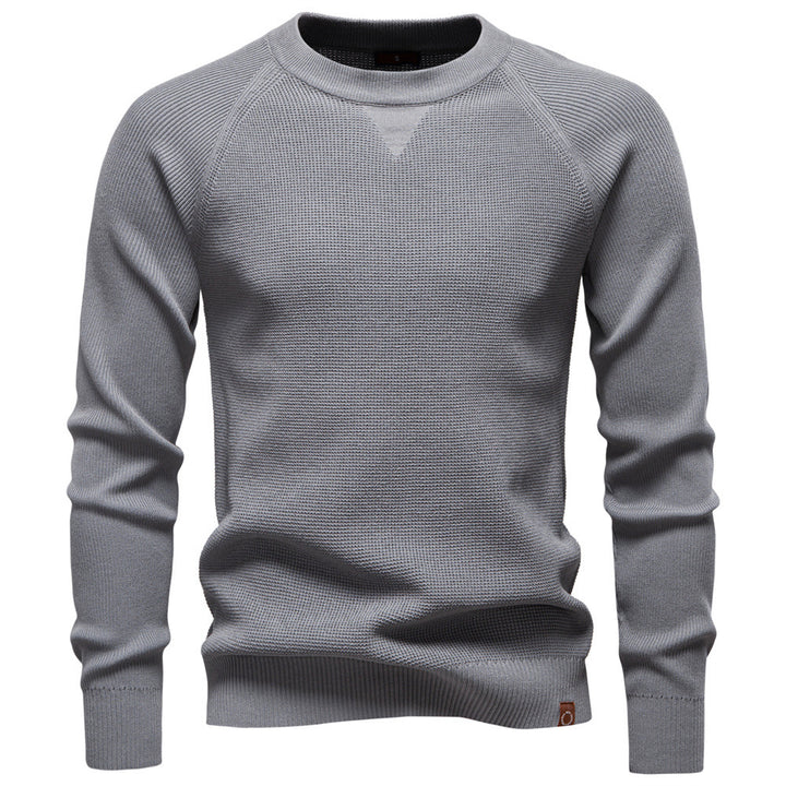 Men's medium thickness textured knit sweater with raglan sleeves and ribbed cuffs Mune Fashion
