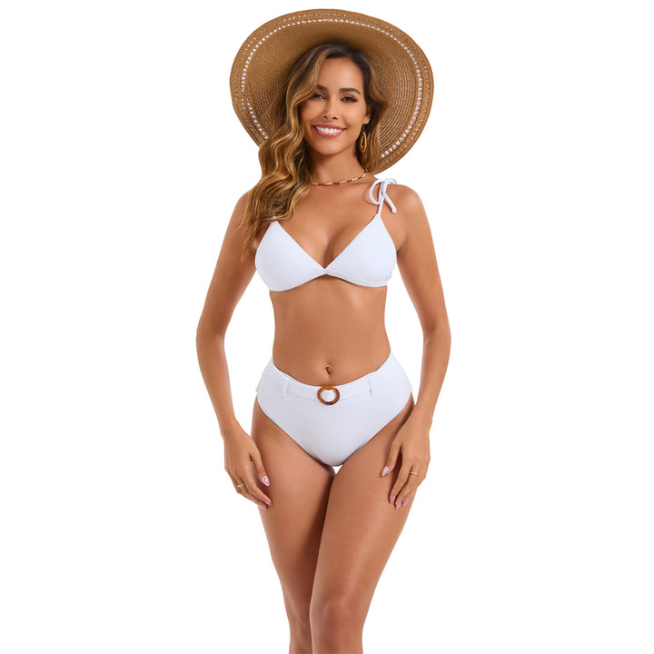 Women's triangle bikini with elegant lacing and trendy ring closure Mune Fashion