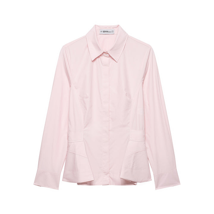 Women's Tailored Blouse Jacket with Peplum and Concealed Button Placket Mune Fashion