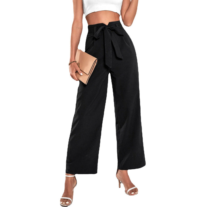 Women's High-Waisted Paperbag Culotte with Ties and Wide Leg