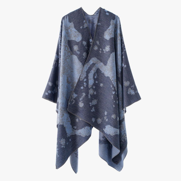 Women's oversized wrap poncho in kimono style with fine jacquard fabric Mune Fashion