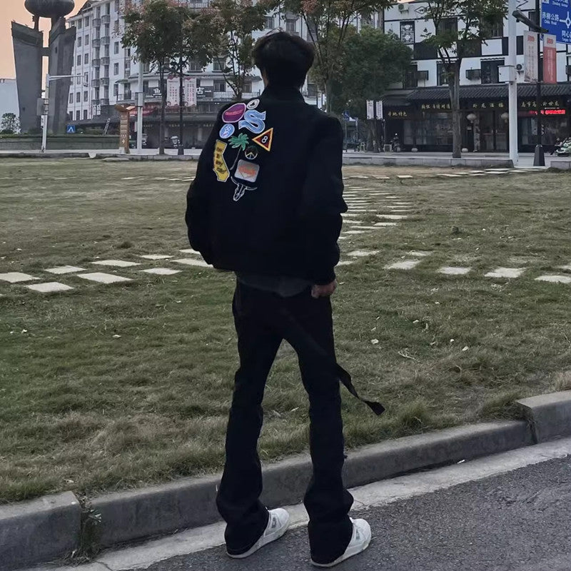 Men's Fashionable Bomber Jacket with Creative Applications Mune Fashion
