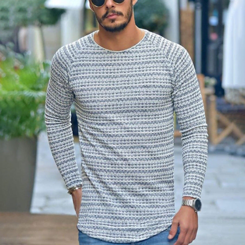 Men's structured fine knit sweater with round neck Mune Fashion