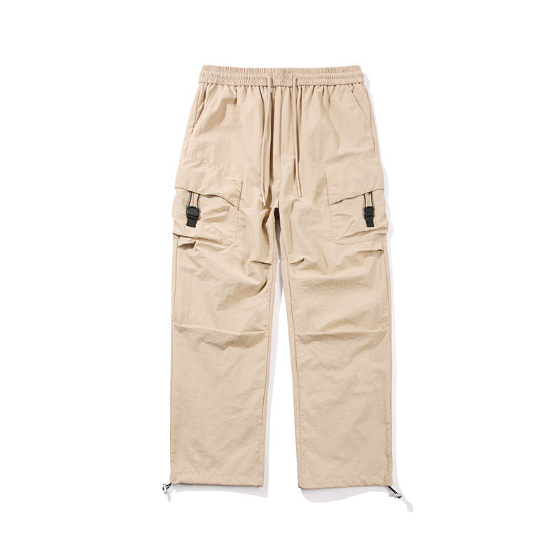 Men's Lightweight Ripstop Trekking Cargo Pants with Elastic Waistband, Drawstring and Buckle Cargo Pockets Mune Fashion