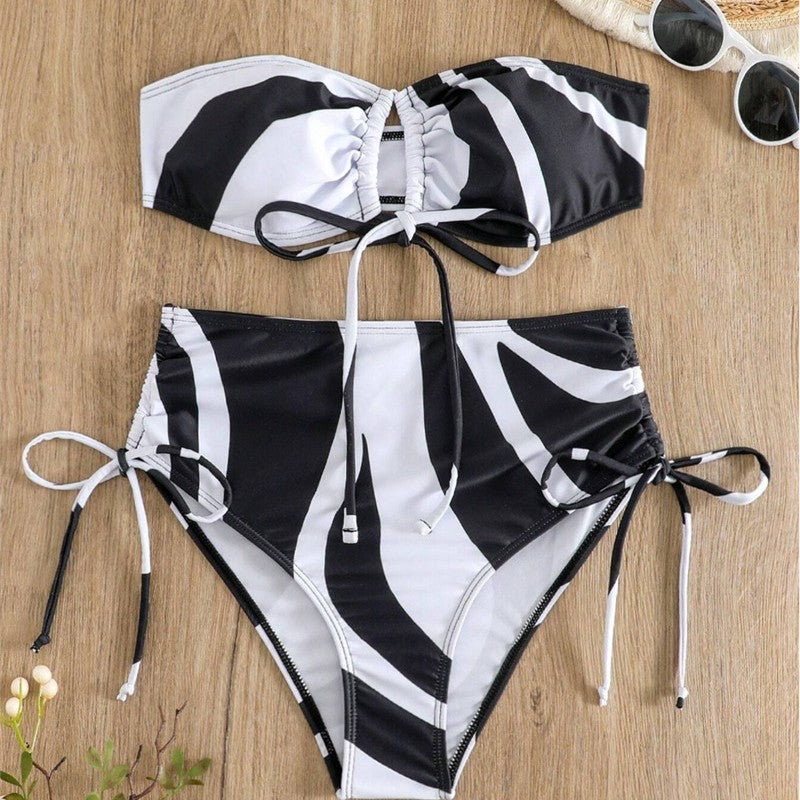 Women’s bikini set with fashionable wrap design and adjustable lacing details Mune Fashion