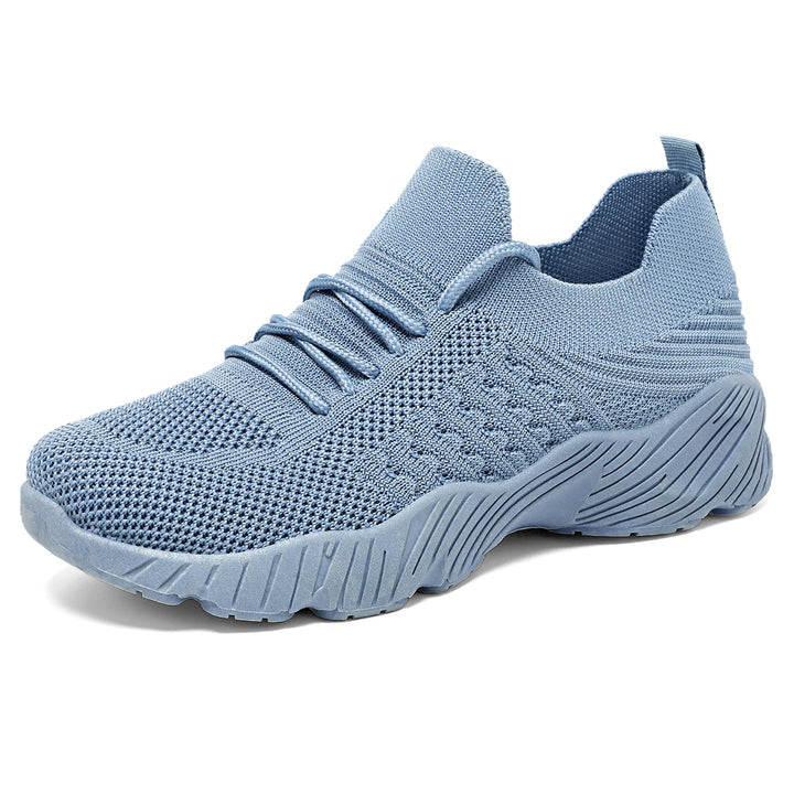Women’s seamless knit sneakers with elastic entry, padded EVA wedge sole and pull tab Mune Fashion