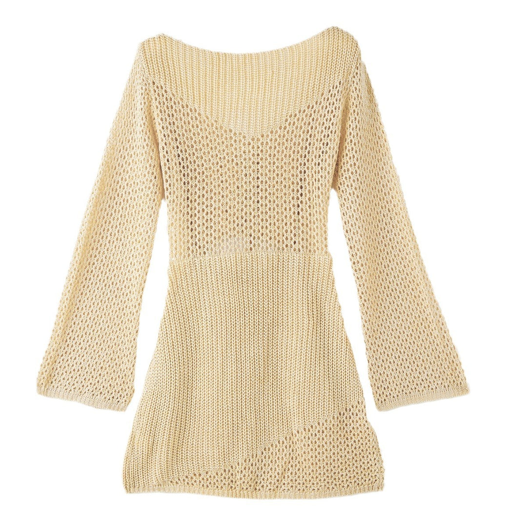 Women's knit dress with cut-out and long sleeves Mune Fashion