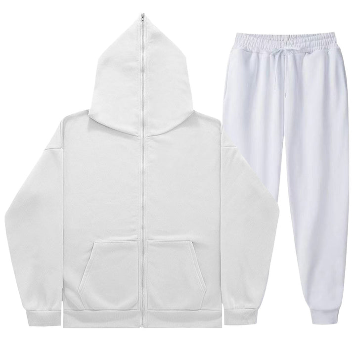Unisex-light French Terry Zip Hoodie and tapered Jogging Pants set with raglan sleeves, kangaroo pocket, and elastic comfort waistband Mune Fashion