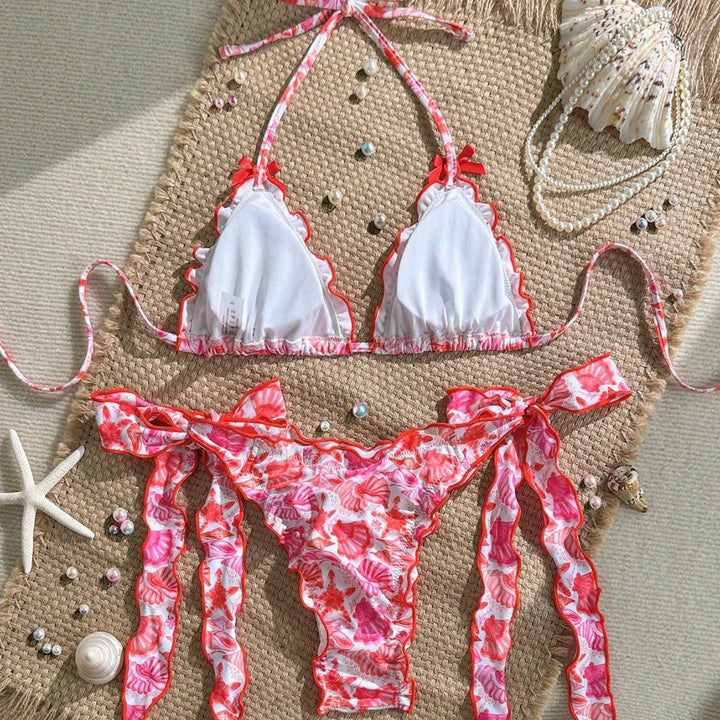Women Triangle Bikini with Ruffle Details Mune Fashion