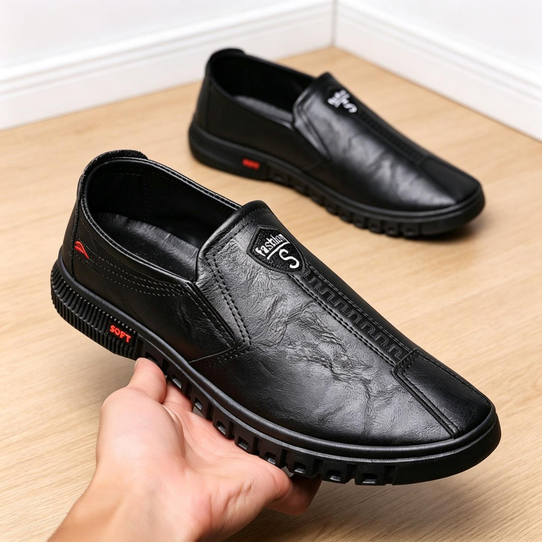Men's Elegant and Comfortable Slip-On Leather Shoes Mune Fashion