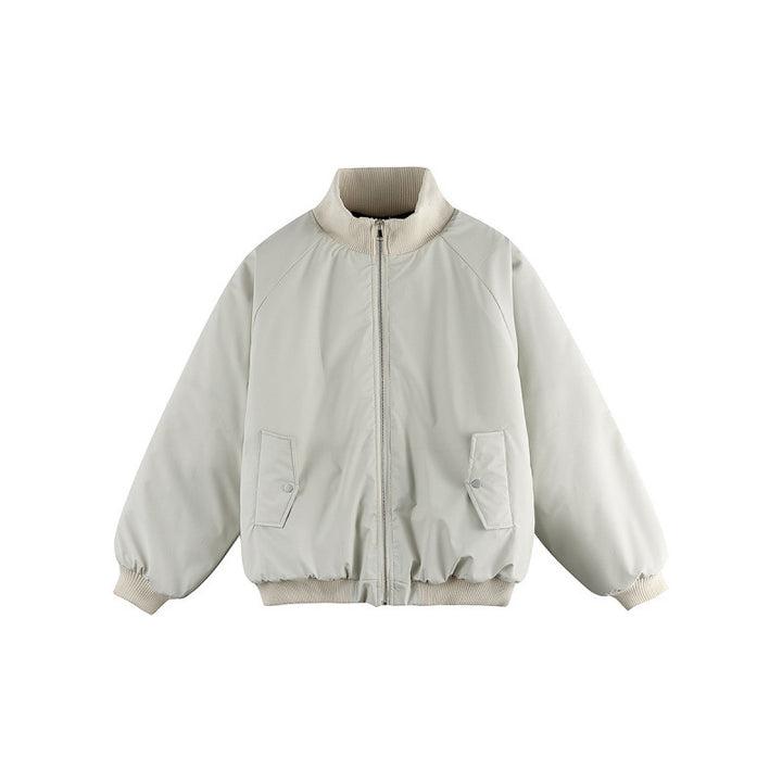 Unisex Boxy Transition Bomber Jacket with Stand Collar and Flap Pockets Mune Fashion